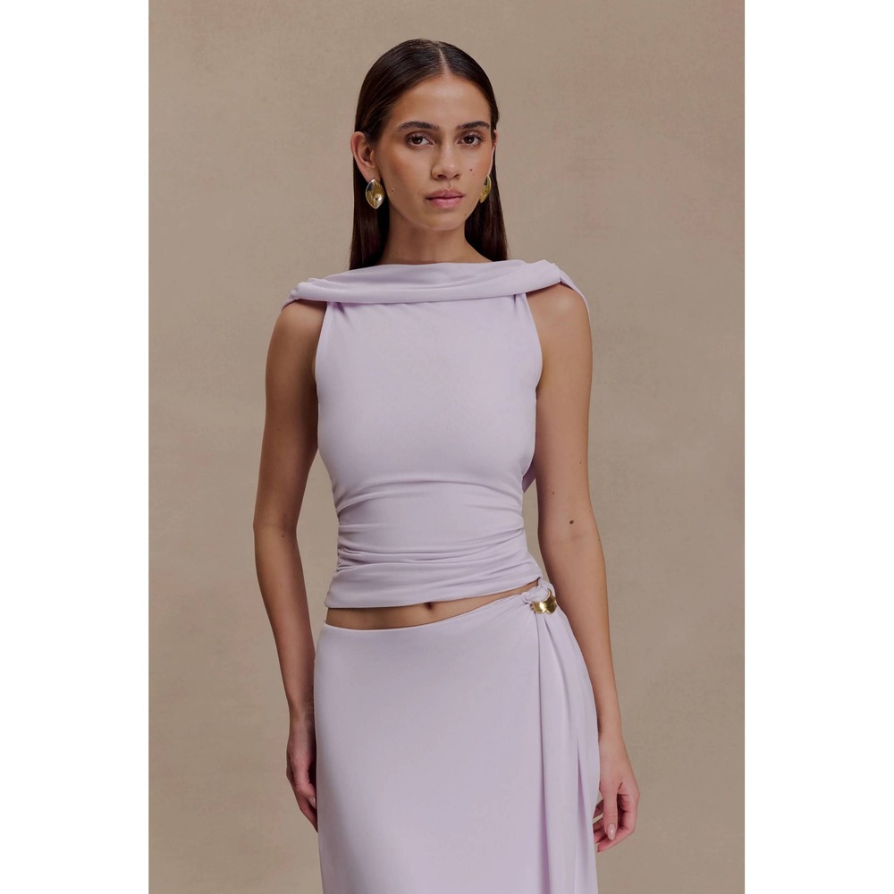 Meshki Bridget Slinky Cowl Back Top Dusty Lilac Medium New With Tags